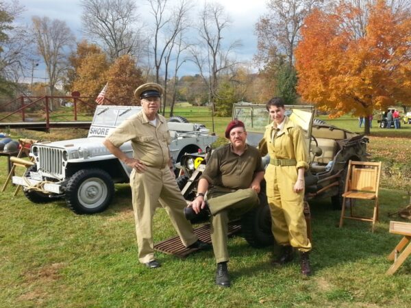 World War 2 Jeeps and costumed reenactors