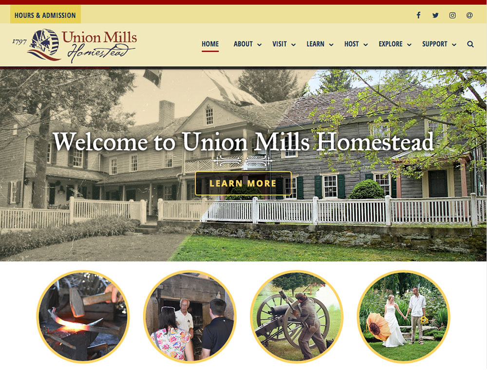 Union Mills Homestead Website