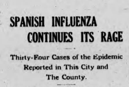 Coronavirus: Reminder of 1918 Flu Epidemic in Union Mills