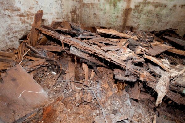 Interior of the Causten Vault prior to restoration