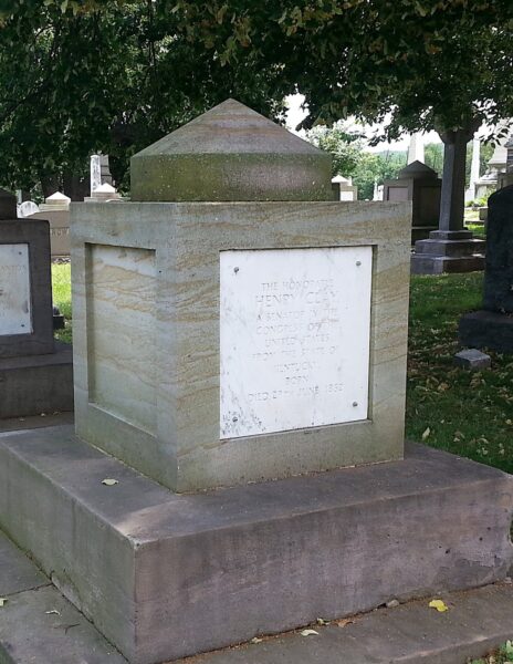 Henry Clay's grave marker at Congressional Cemetery.