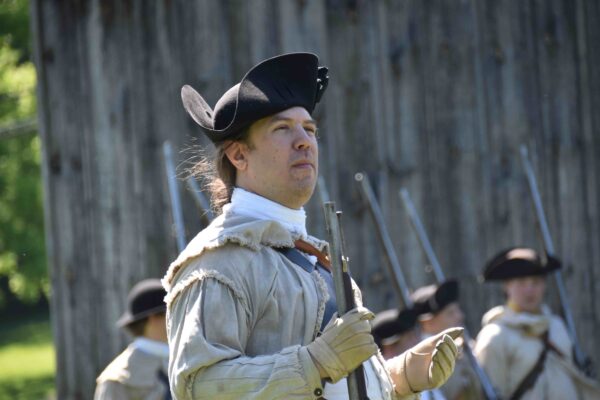 Revolutionary War reenactors at the Union Mills Homestead