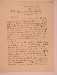 Louis Shriver 1904 RFD letter, p1 RFD Louis Schriver letter 1904 p1