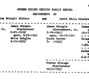 Family Record 12-8 Shriver Green Book Genealogical Records