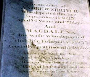 (Shriver tombstone. Thanks to Allan Shriver for sending the photo.) Shriver Green Book tombstone